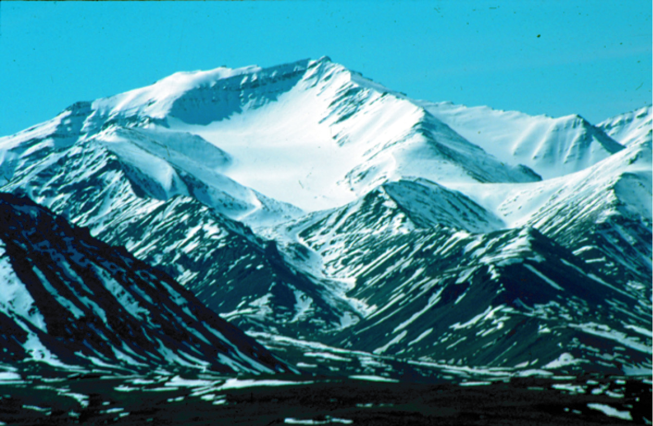 snow covered mountain peaks