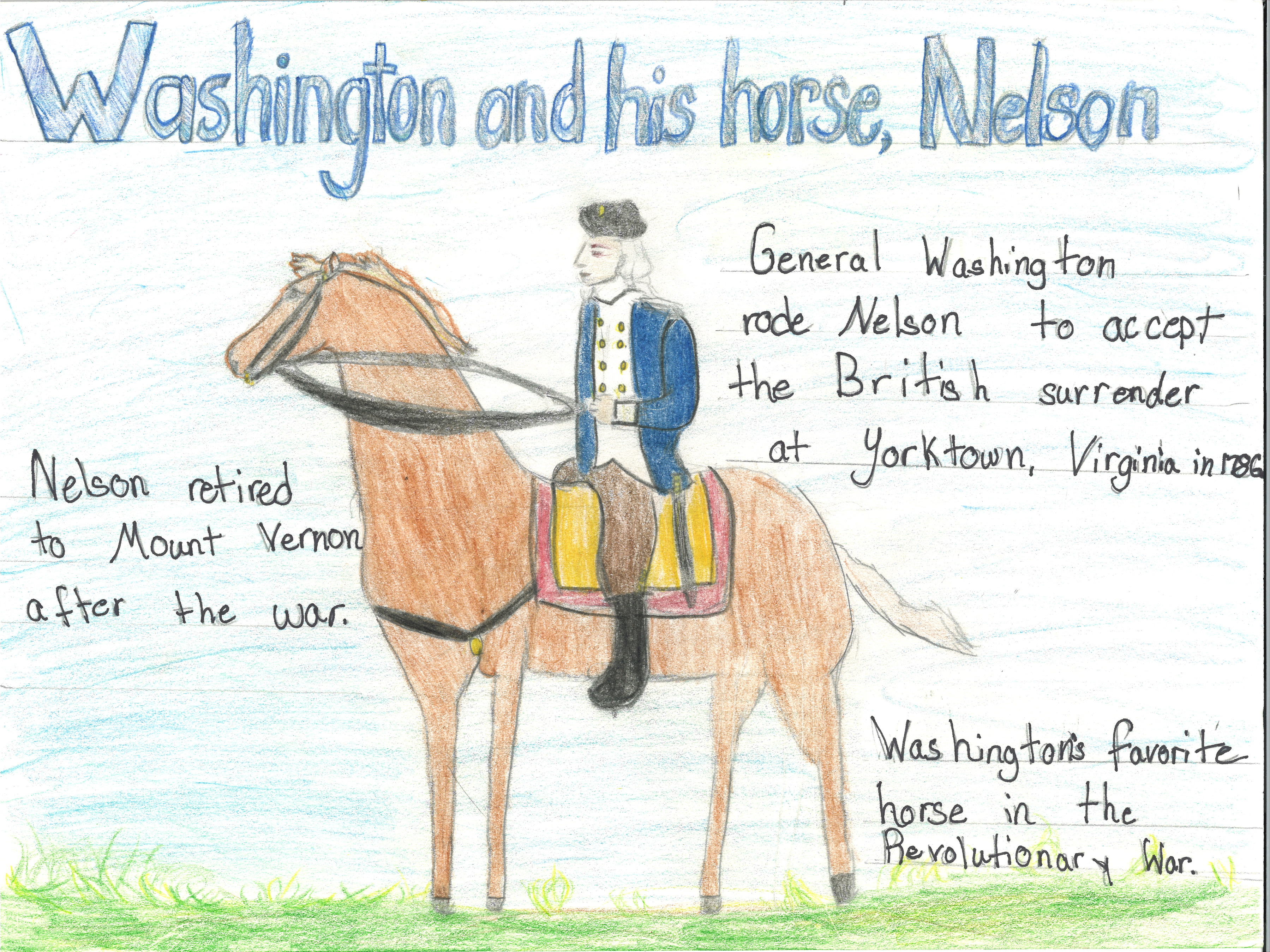 George Washington Riding A Horse