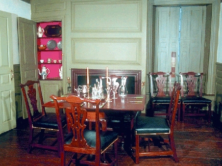 The southeast parlor of the Derby House was most likely used for formal meals.