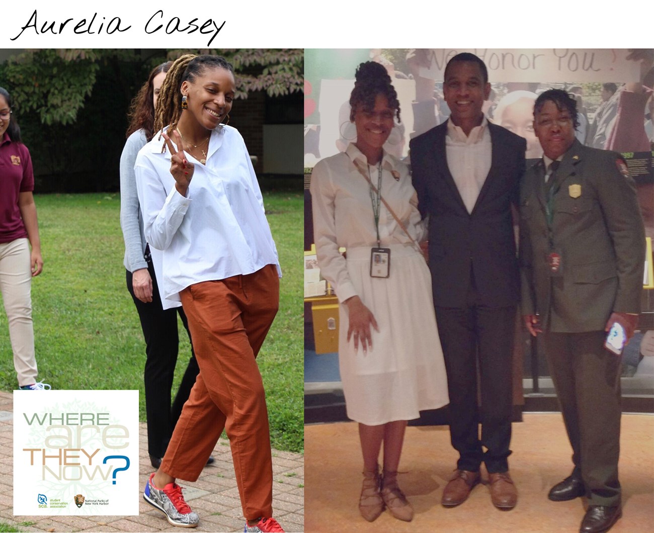 Former NPNH Intern Aurelia Casey, then and now