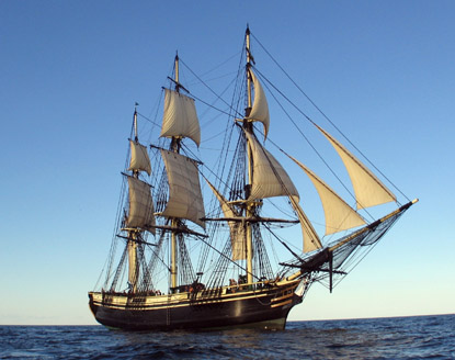 The Friendship of Salem under sail at sea.