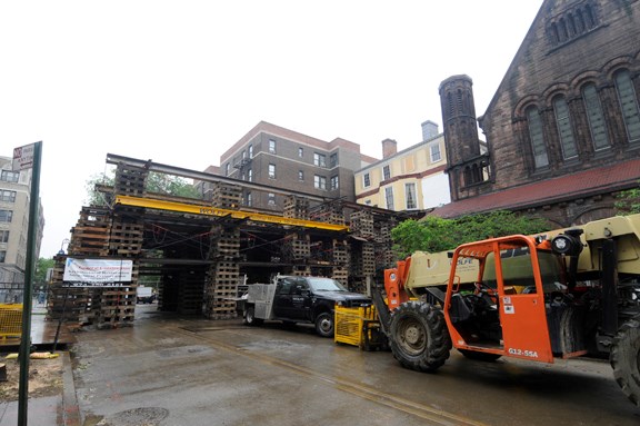 The Grange as it moves towards Convent Avenue.