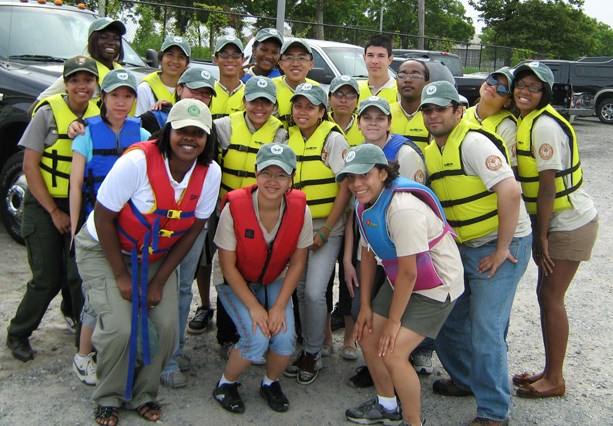 Youth Conservation Corps students after sailing in New York Harbor Youth Conservation Corps students after sailing in New York Harbor