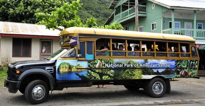 National park bus used for school field trips.