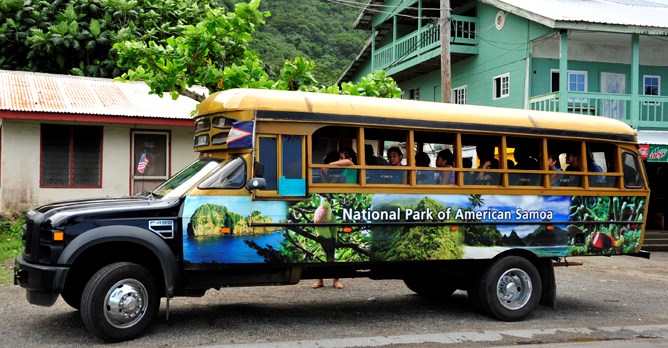 National park bus used for school field trips.
