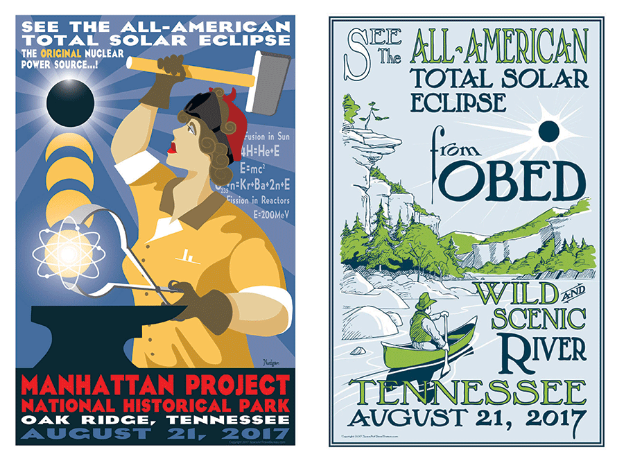 Solar eclipse posters for both parks