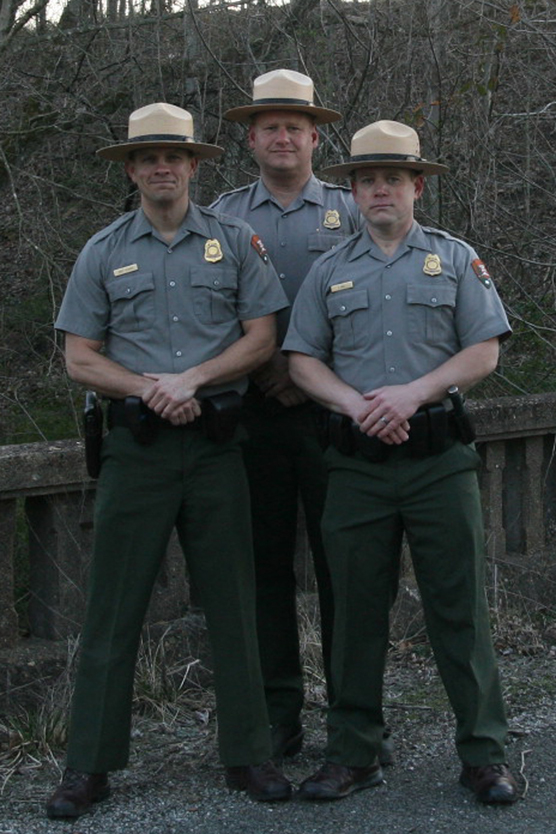 Three rangers posing in uniform