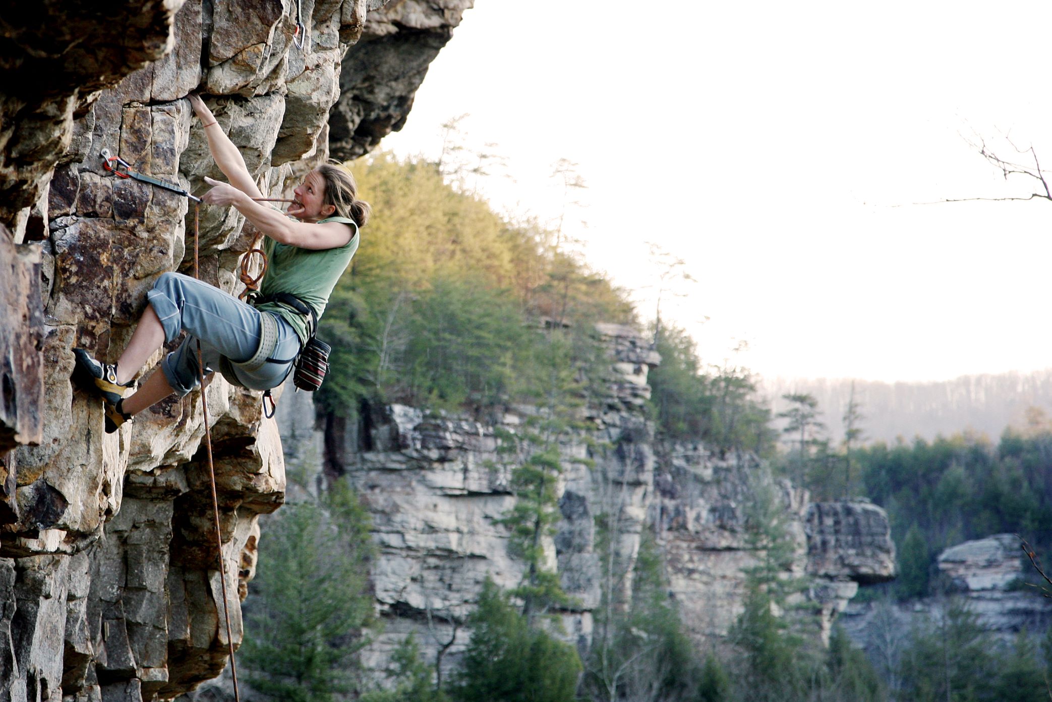 Mark Large Climbing Picture--higher resolution Climger hanging from rock face