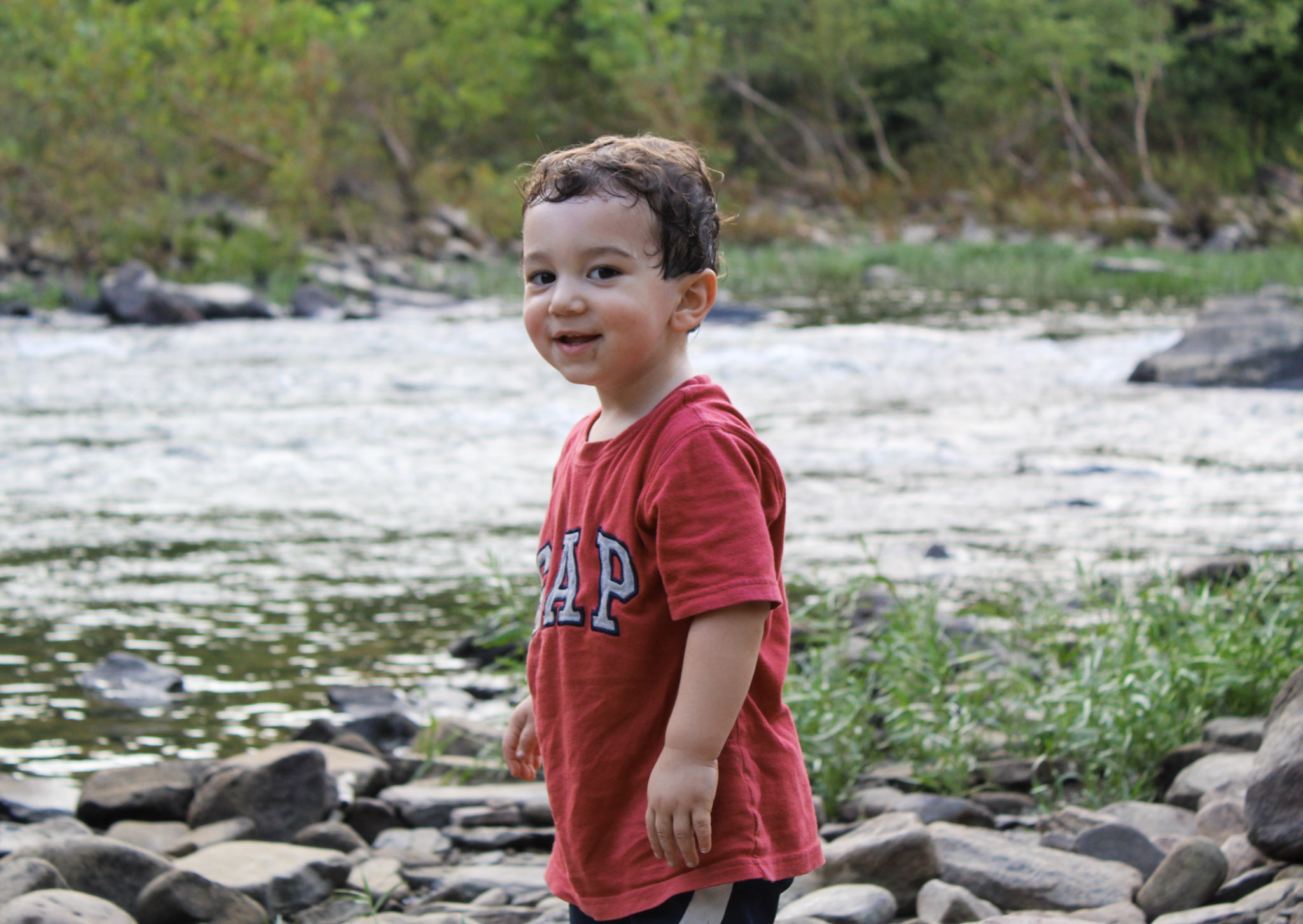 Young boy at riverside