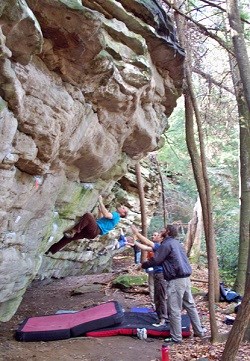 visitor bouldering