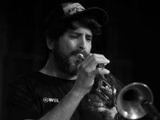 man playing trumpet