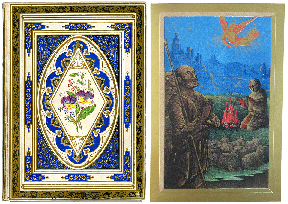 An illustrated 19th century book of Christmas Carols. An illustrated 19th century book of Christmas Carols.