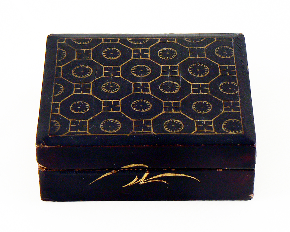 A black lacquered box.