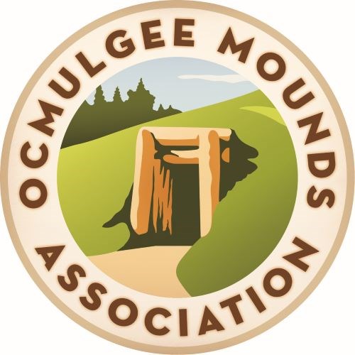 Ocmulgee Mounds Association logo of the Earth Lodge entrance