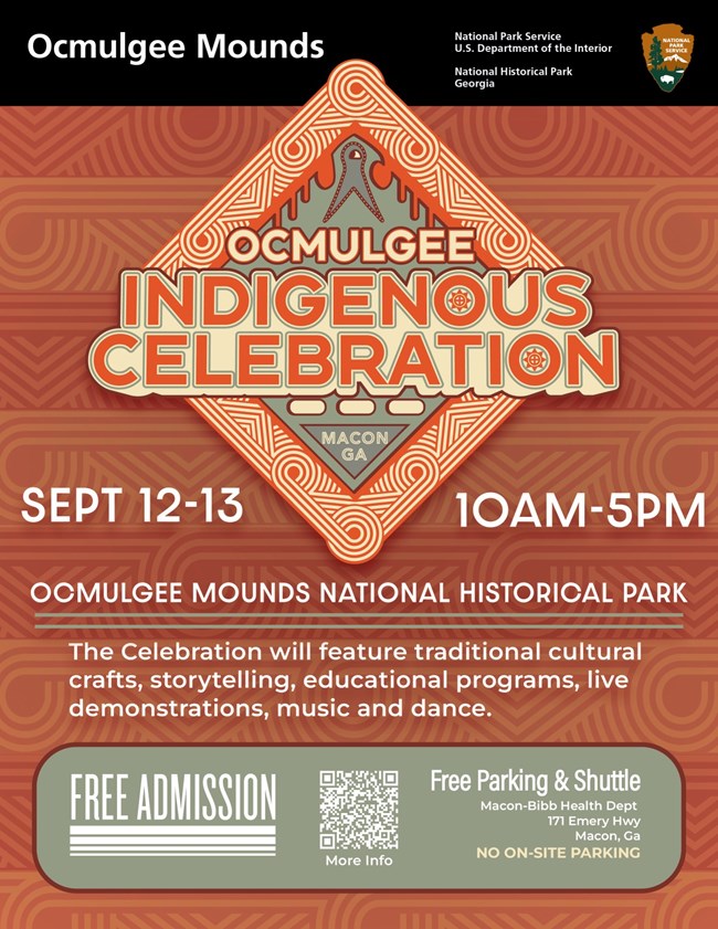Ocmulgee Indigenous Celebration September 12 and 13, 2026. no on-site parking