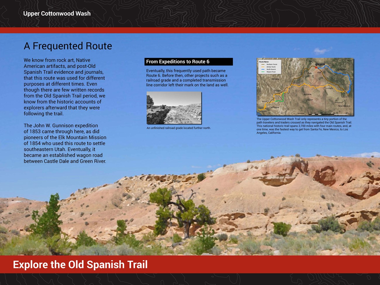 Wayside interpretive exhibit, full audio description is available.