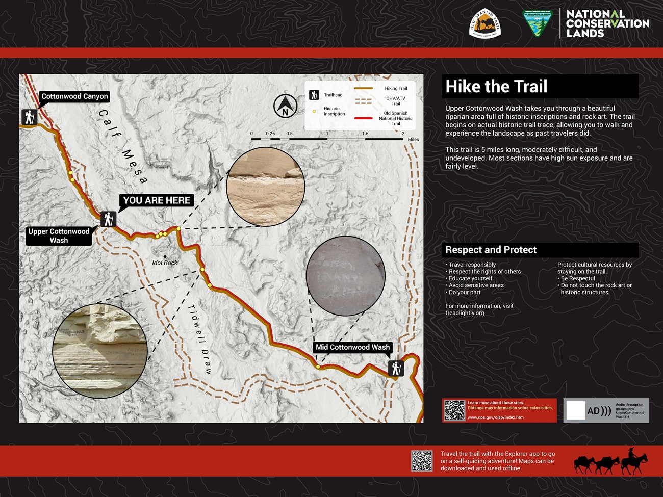 Wayside interpretive exhibit, full audio description is available.