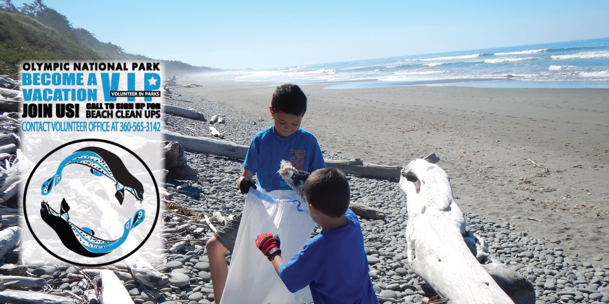 Vacation VIPs, kids cleaning up a beach