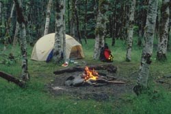 Campsite in the wilderness.