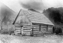 Historic photo of a schoolhouse in the Quinault Valley Historic photo of a schoolhouse in the Quinault Valley