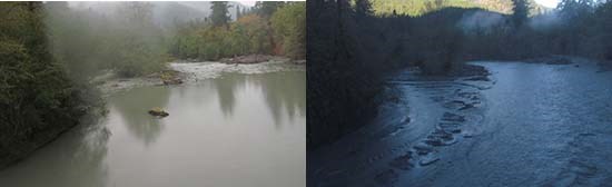 Views from the Altair Bridge webcam on October 12 and November 16.