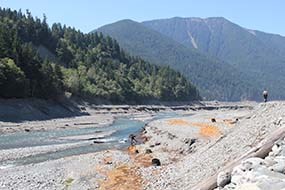 The Elwha River flows through former Lake Mills
