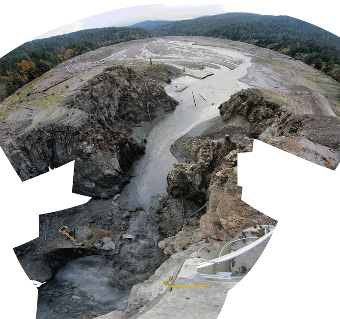 fish eye image of glines canyon dam taken on October 24