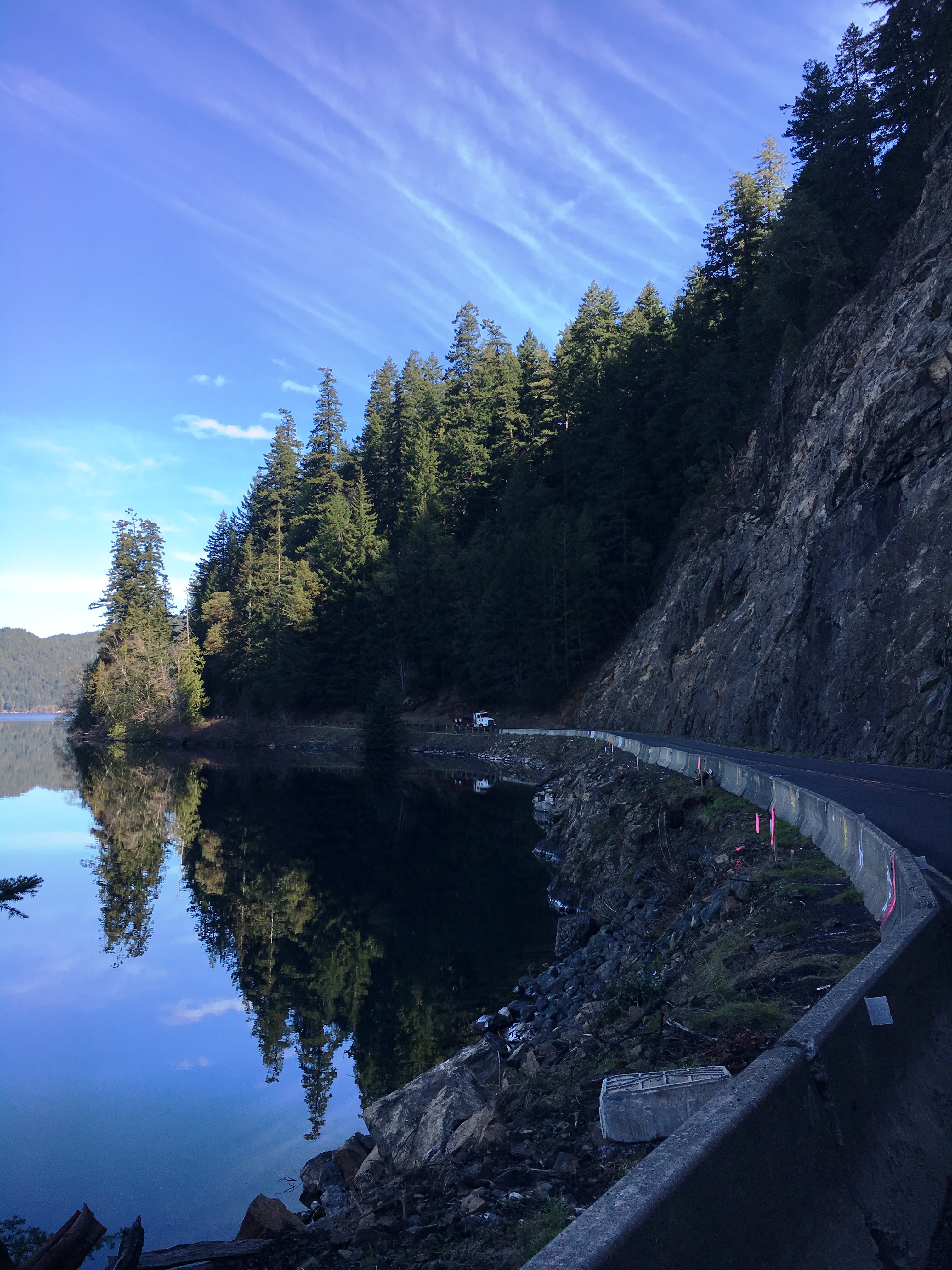 Highway along Lake Crescent