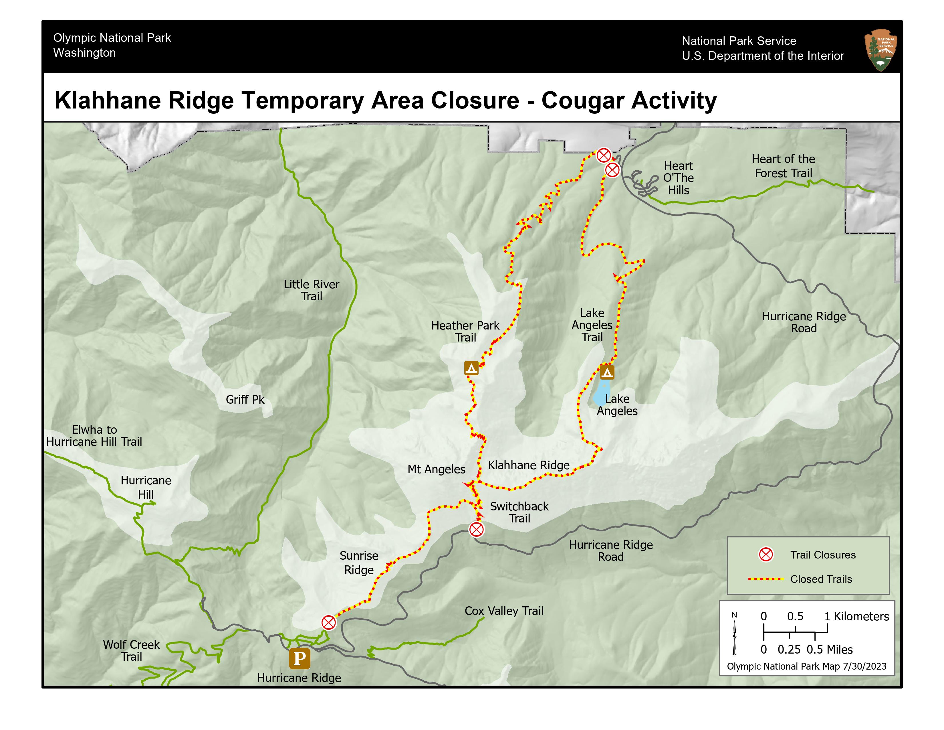 Area closure of Lake Angeles area