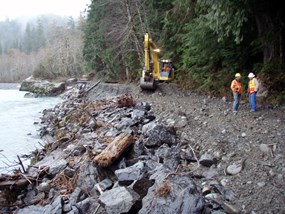 heavy equipment working on gravel road