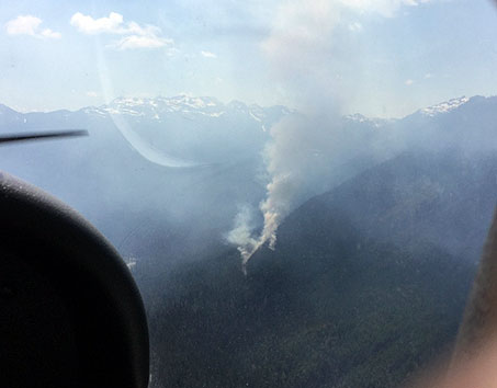 aerial view of fire