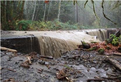 water flowing over roadway water flowing over roadway