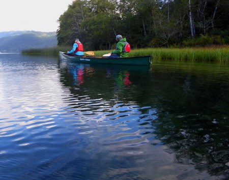 Canoeing on Lake Crescent.