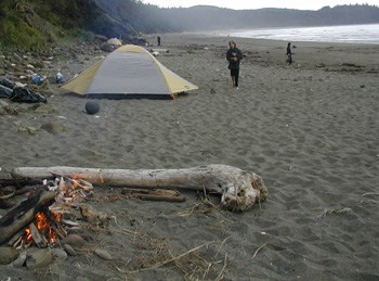 A Nice small beach fire at Shi Shi Beach