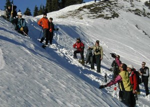 Rangers, snow plow drivers, ski patrollers, mountain rescue volunteers analize the snowpack at Hurricane Ridge