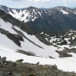 Cameron Pass with snow looking North