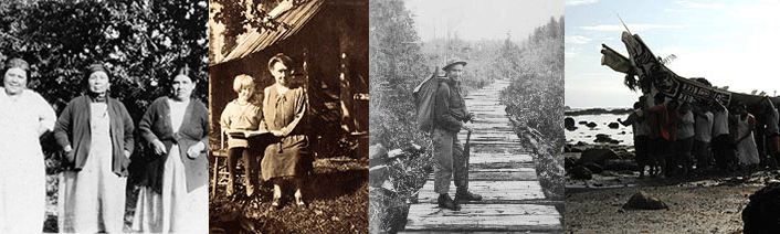 Four historic photos of people of the Olympic Peninsula.