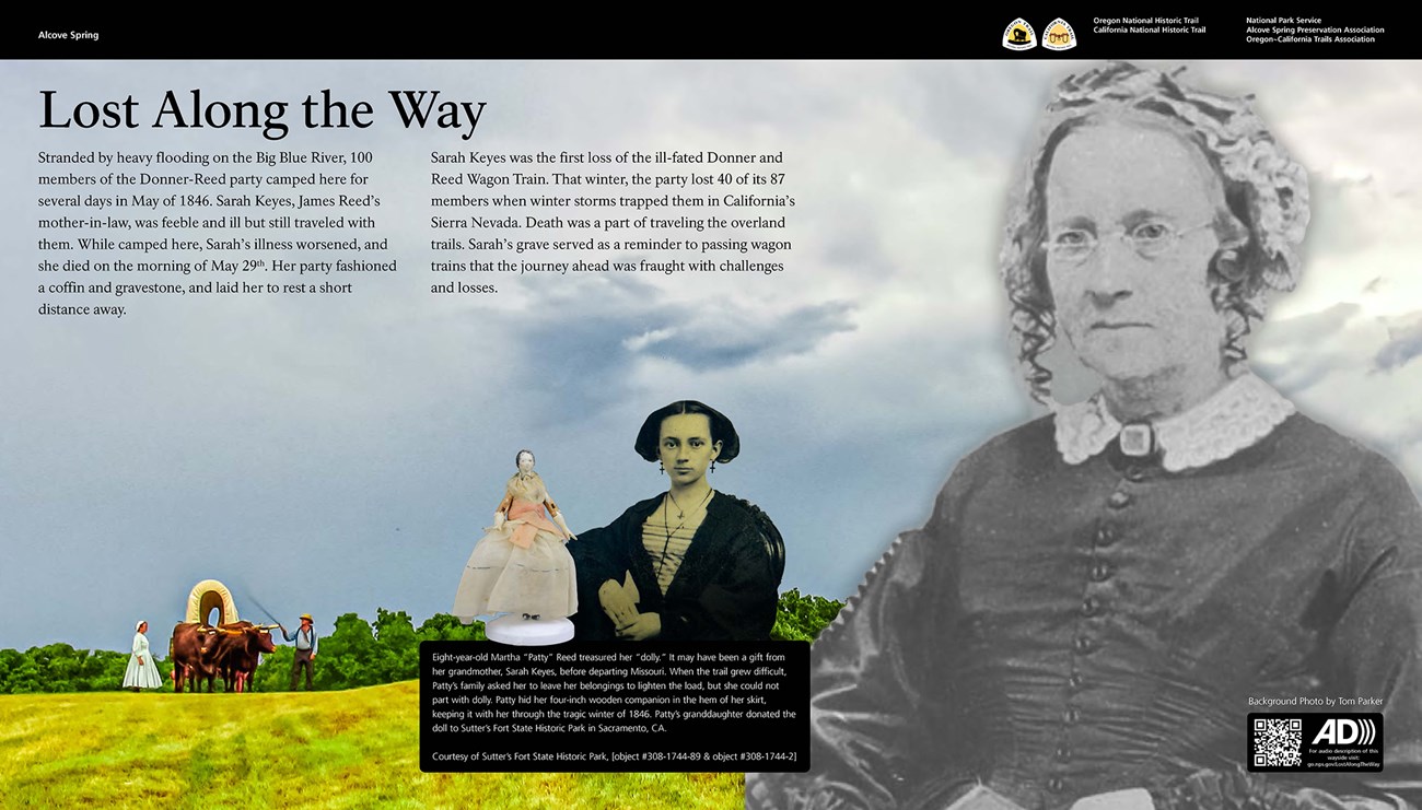 Wayside interpretive exhibit, full audio description is available.
