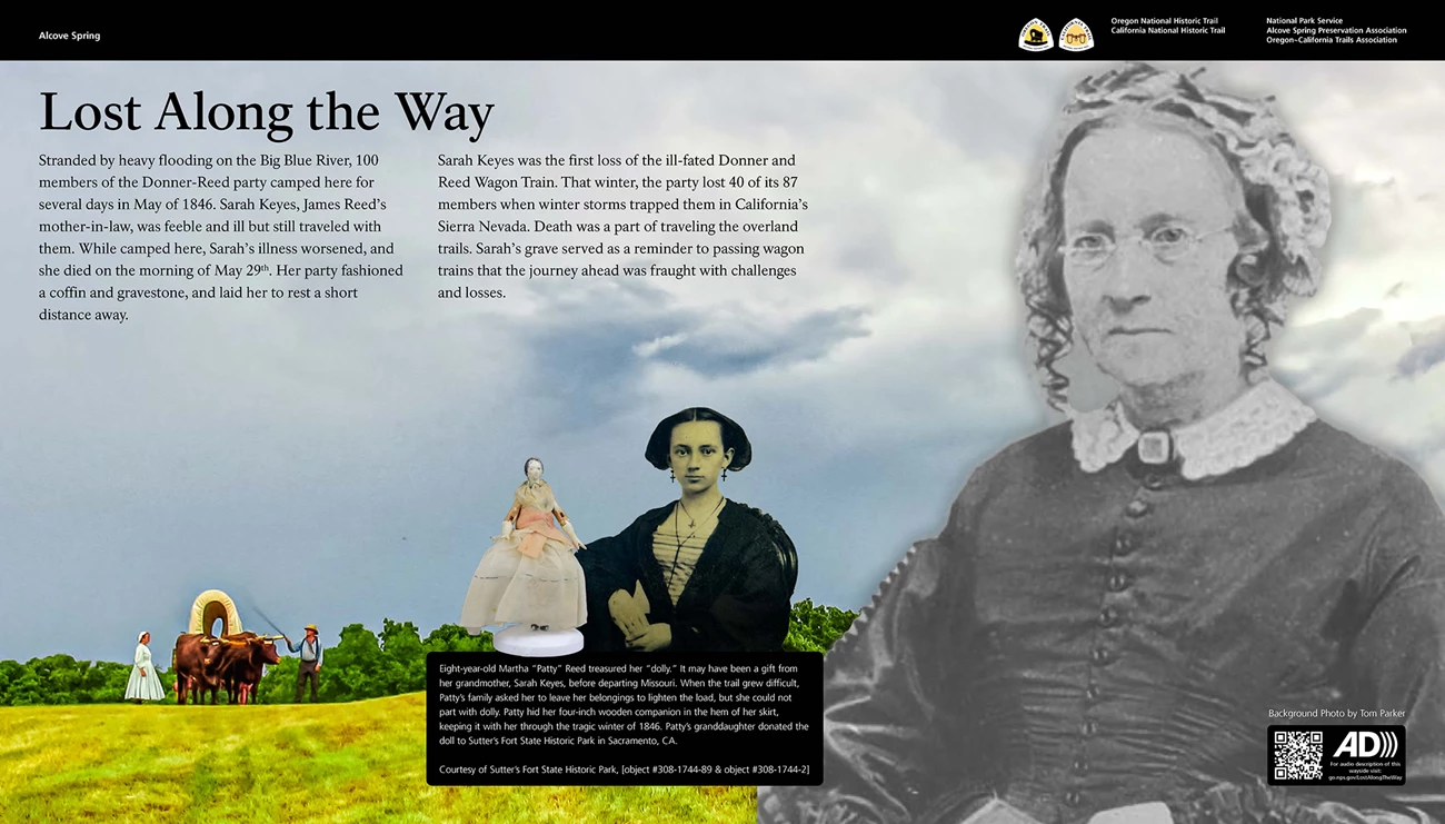 Wayside interpretive exhibit, full audio description is available.