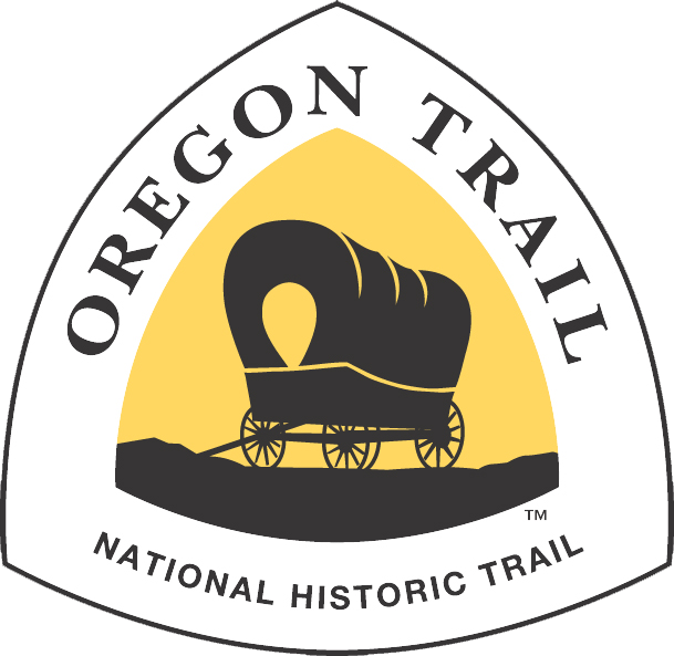 A triangle with "Oregon Trail" and an image of a wagon.