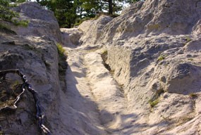 Photo image of deep wagon ruts at Guernsey.