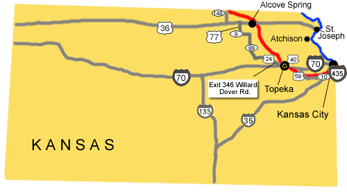 Image map showing the location of Alcove Springs.