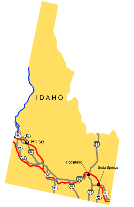Image map showing the location of the Soda Springs Complex.