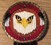 Eagle medallion detail made using birch bark by Mario Harley of the Piscataway Conoy Tribe