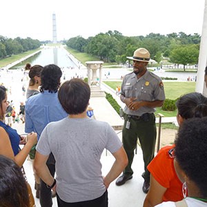 lt= Mosaics in Science interns at the National Mall, Washington DC.
