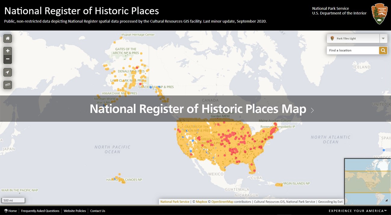 A web map application of National Register of Historic Places properties.