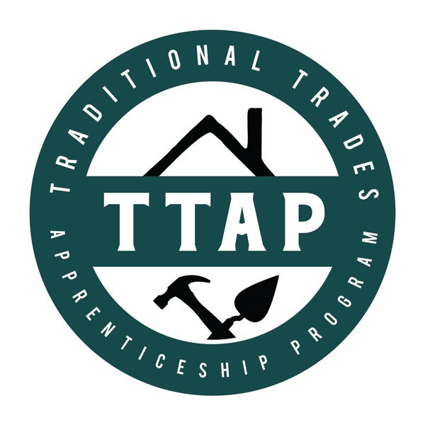 TTAP Logo Logo with the words "Traditional Trades Apprenticeship Program" around the outside, a house, and two tools within the logo.