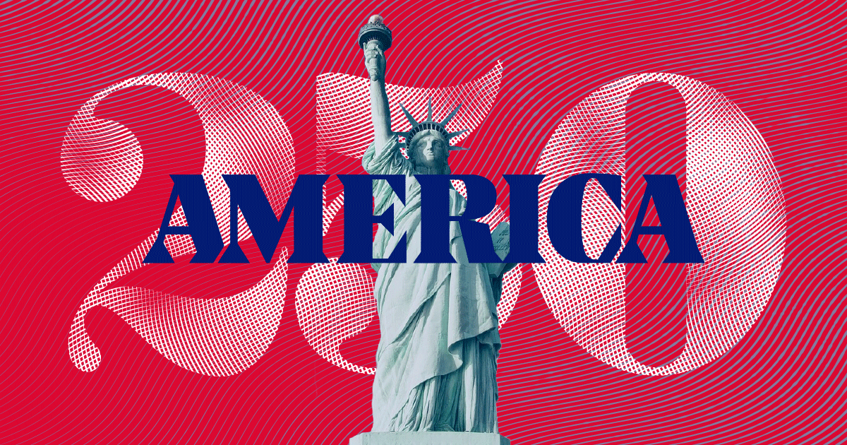 A250 Statue of Liberty "250" in a large font with a red background behind the Statue of Liberty.