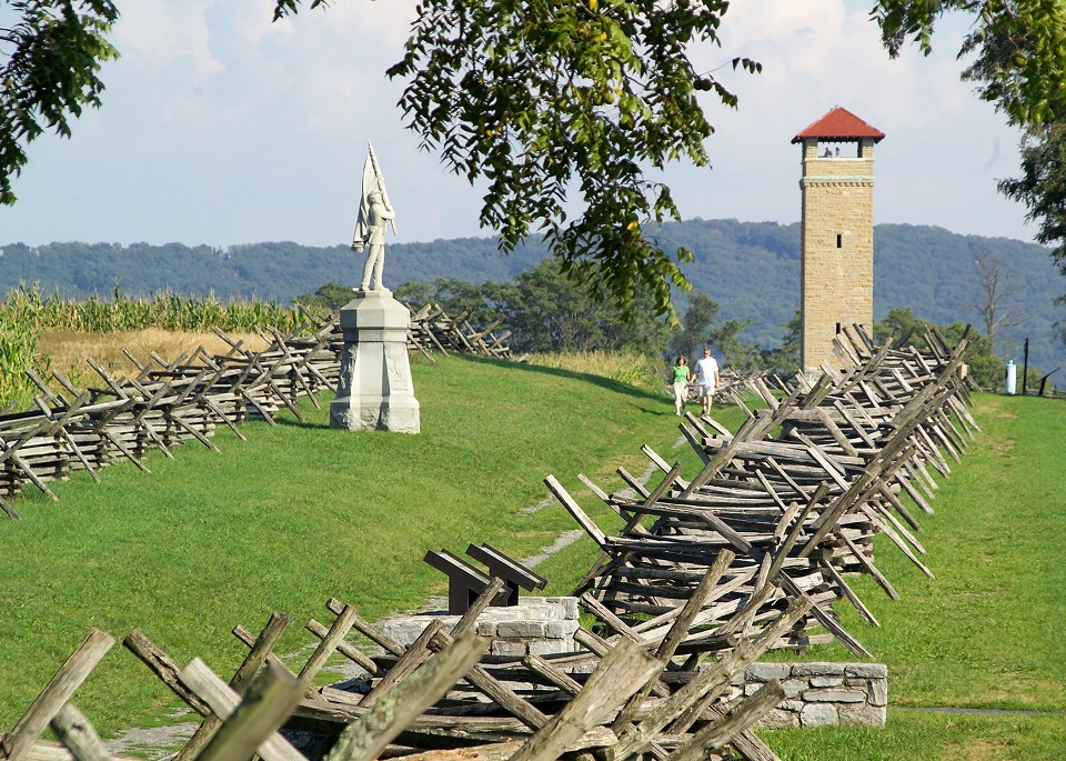 ANTI Bloody Lane Observation tower, memorial, and picket fence