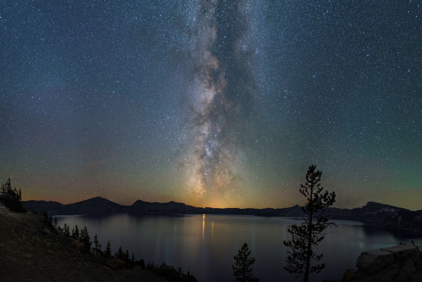 A starry sky with the Milky Way Galaxy brightly lit.